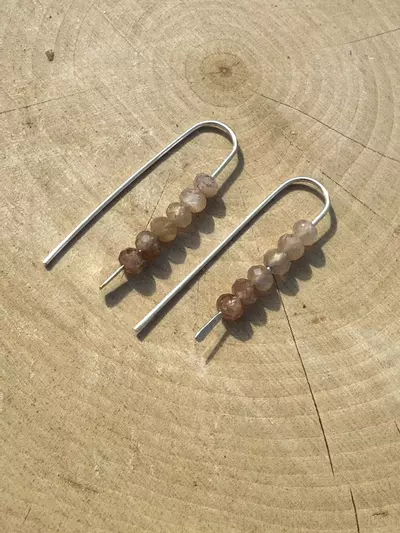 plant/STERLING SILVER AND SUNSTONE EARRING -0-thumbnail