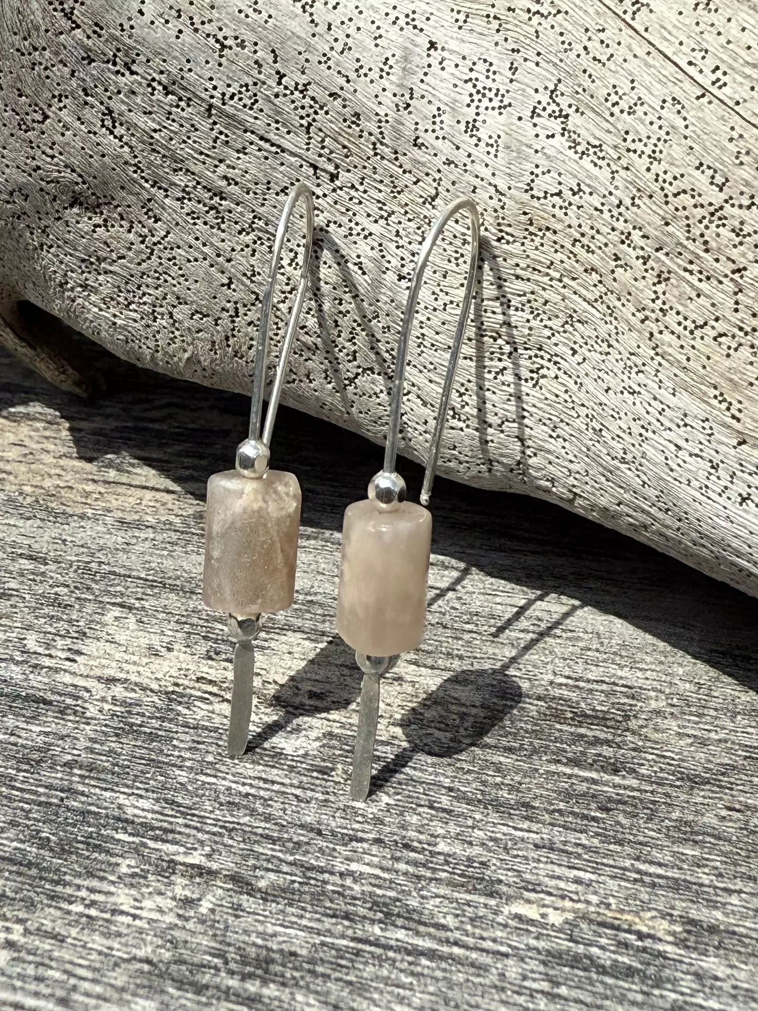 plant/MOONSTONE STERLING SILVER EARRING -0