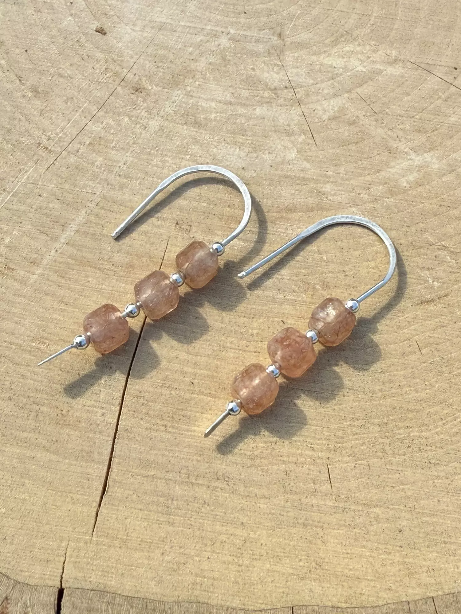 plant/STERLING SILVER SUNSTONE EARRINGS -0