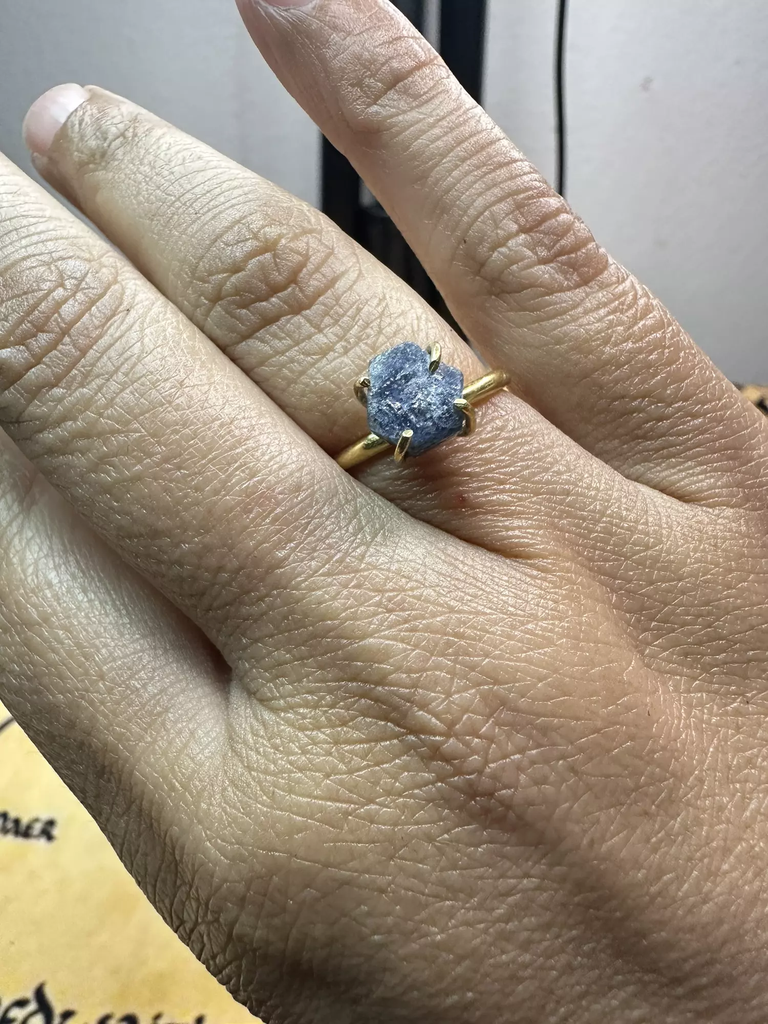 plant/Size 6.5 Sapphire (gold over silver)-0