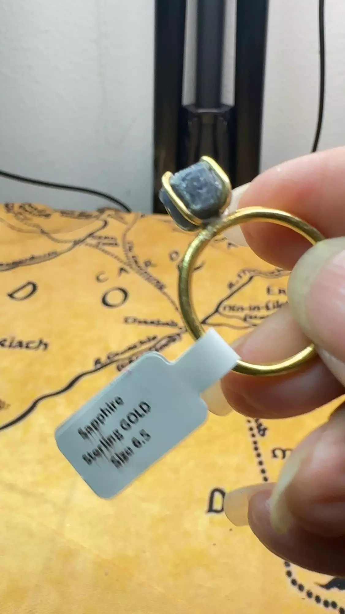 plant/Size 6.5 Sapphire (gold over silver)-1