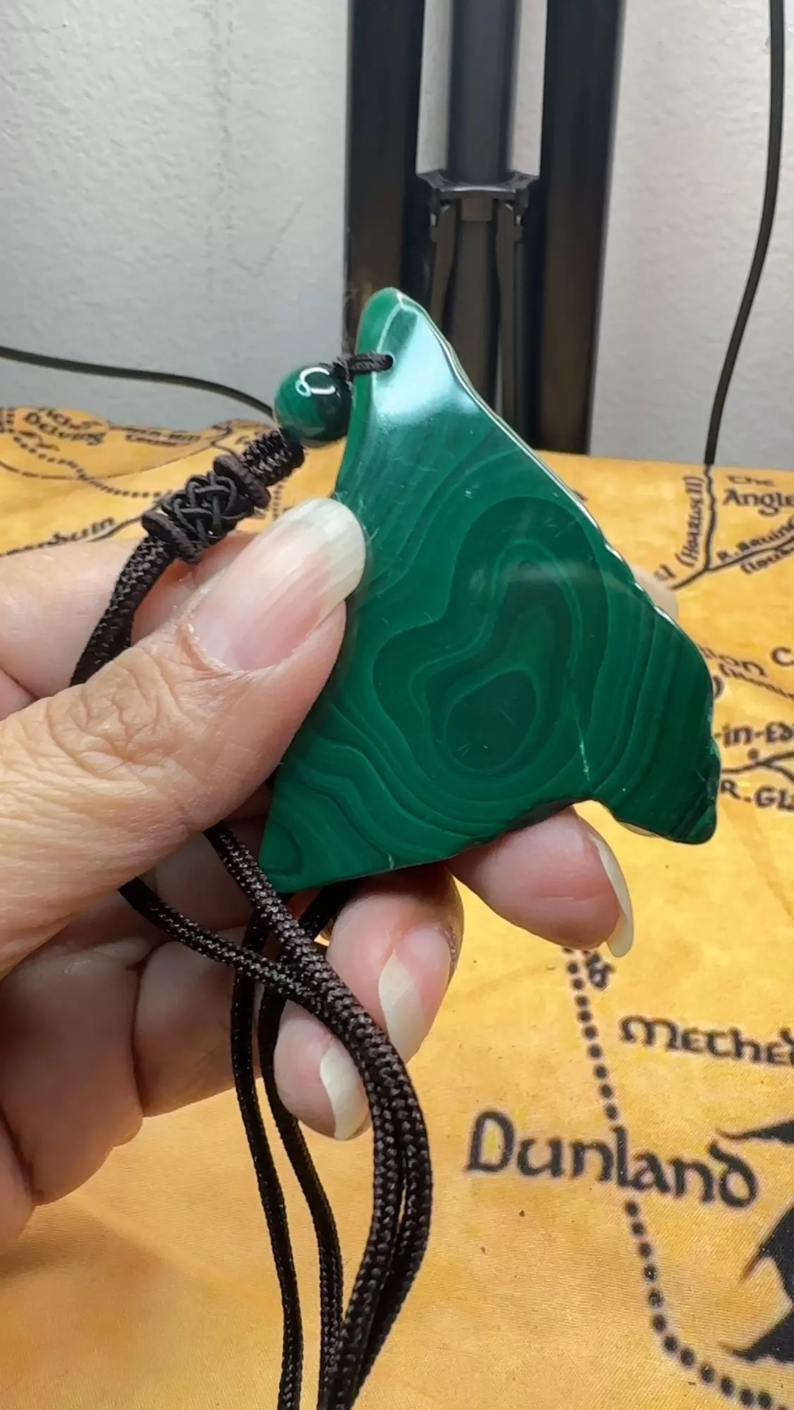 plant/Malachite adjustable necklace-0