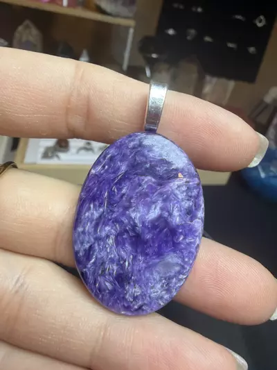 plant/charoite pendant -0-thumbnail
