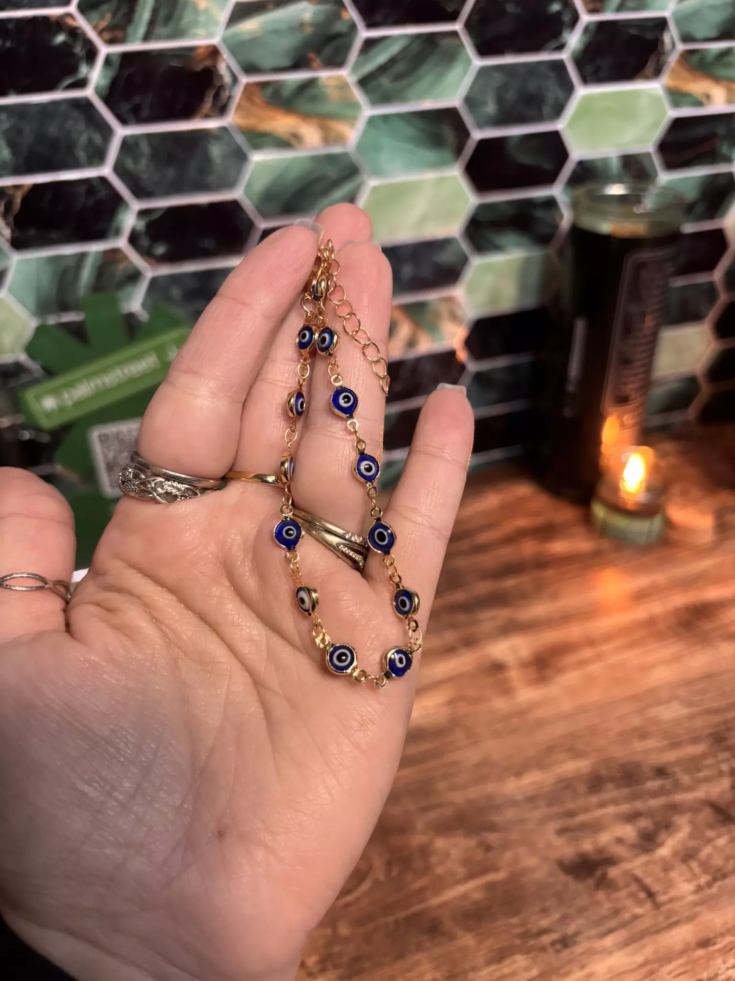 plant/🧿 Evil Eye bracelet 💙-0