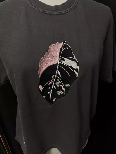 plant/Alocasia Pink Black Velvet - XXL- Grey - Boxy Shirt-1-thumbnail