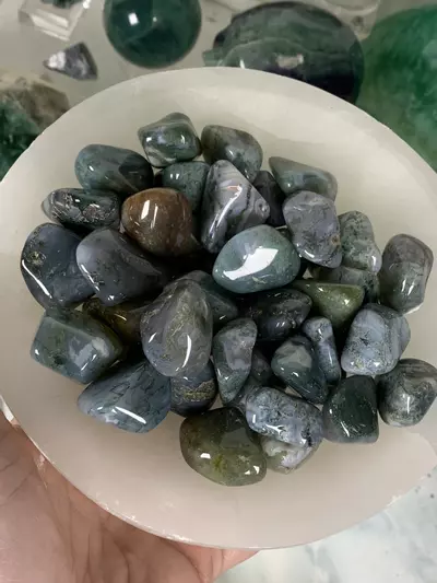 plant/*2Pc* Moss Agate Tumbles - was $6-0-thumbnail