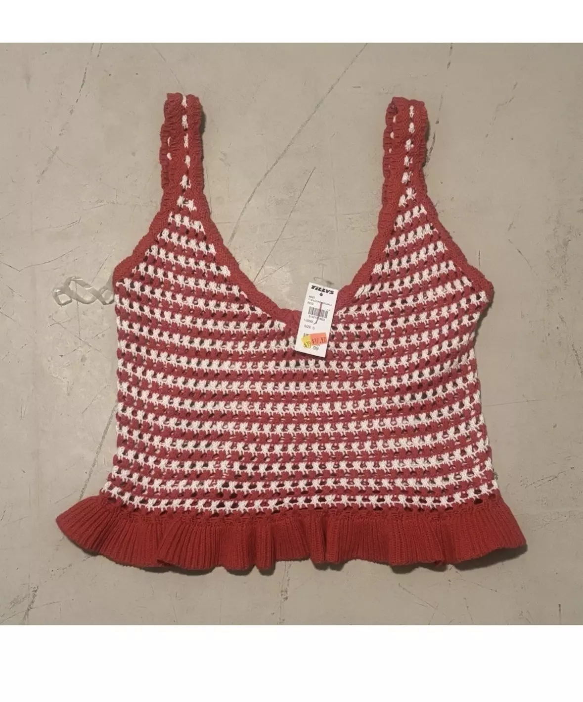 plant/Women’s Crochet Tank Crop SM- NWT-0