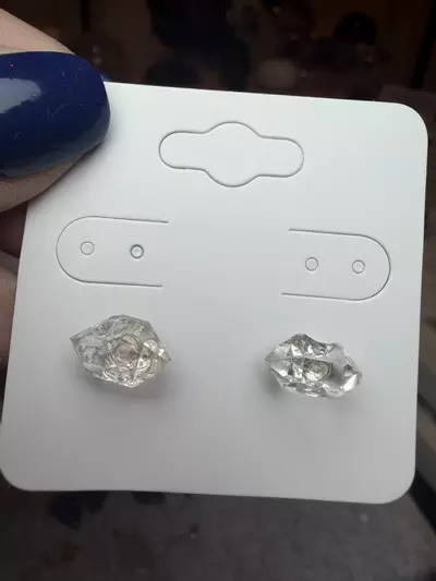 plant/herkimer sterling earrings -0-thumbnail