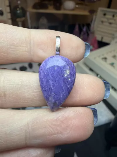 plant/charoite pendant -0-thumbnail