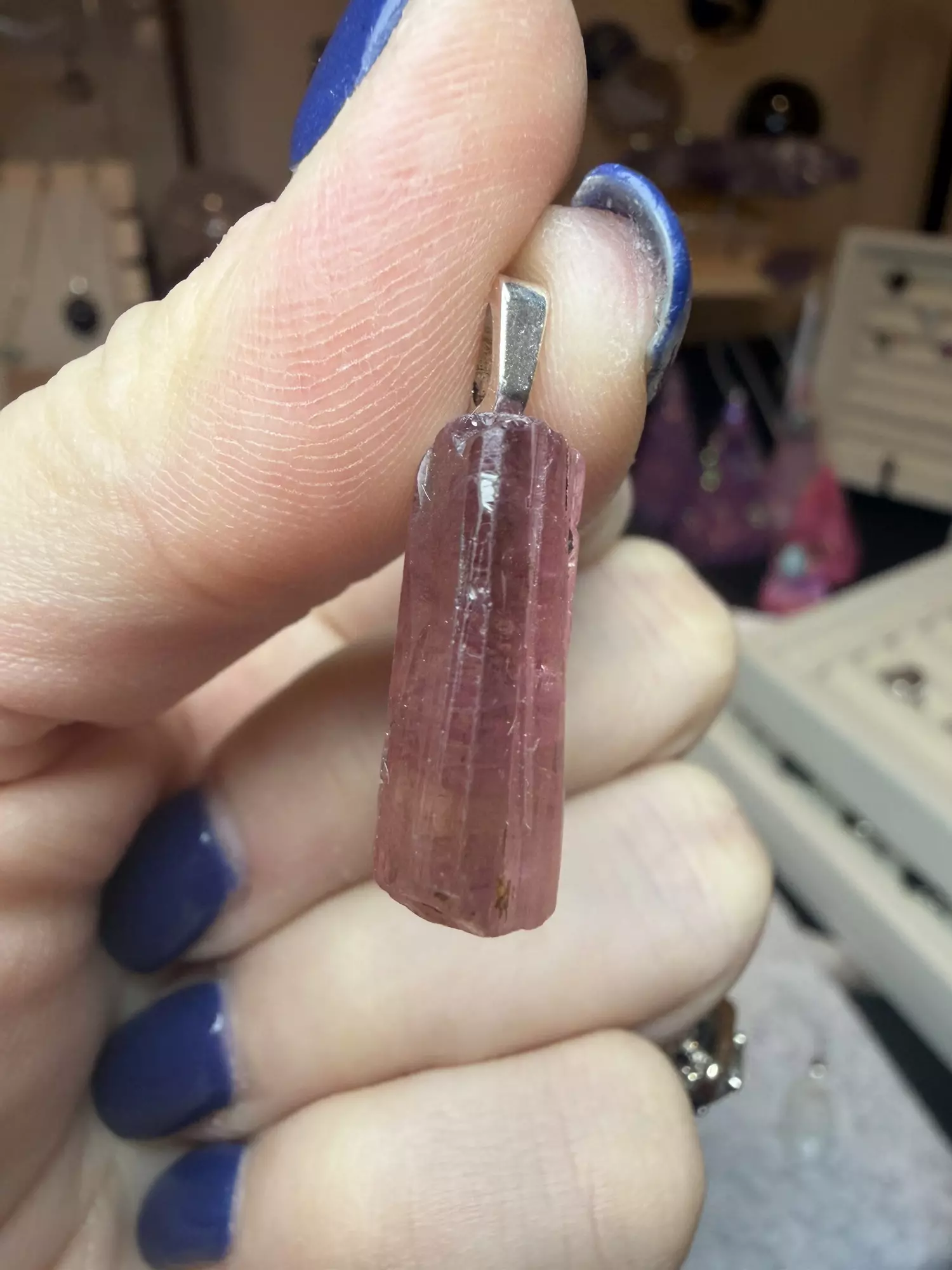 plant/pink tourmaline pendant-0