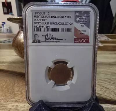 plant/Mint Error Uncirculated Planchet North East Error Collection Blank Penny-0-thumbnail