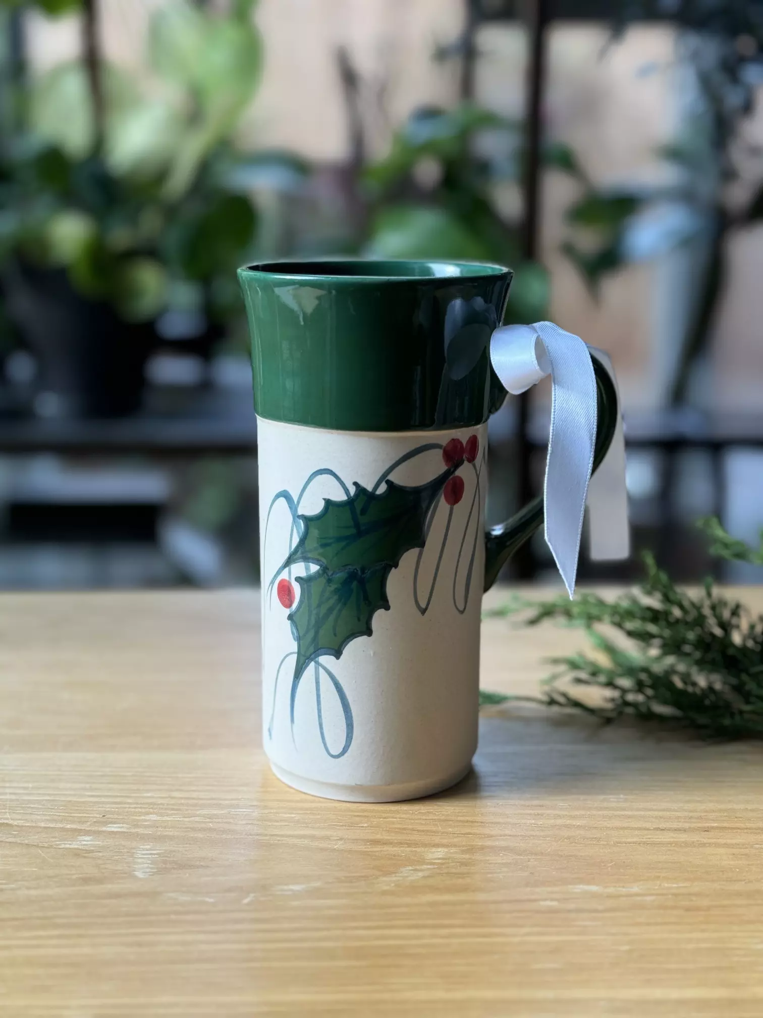 plant/Hand painted mug (was $8)-0