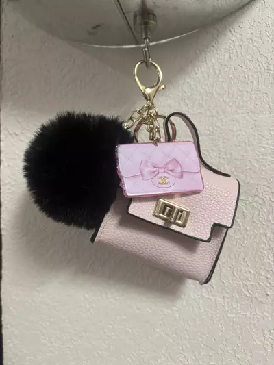plant/Pink c bag charm black pompom-0-thumbnail
