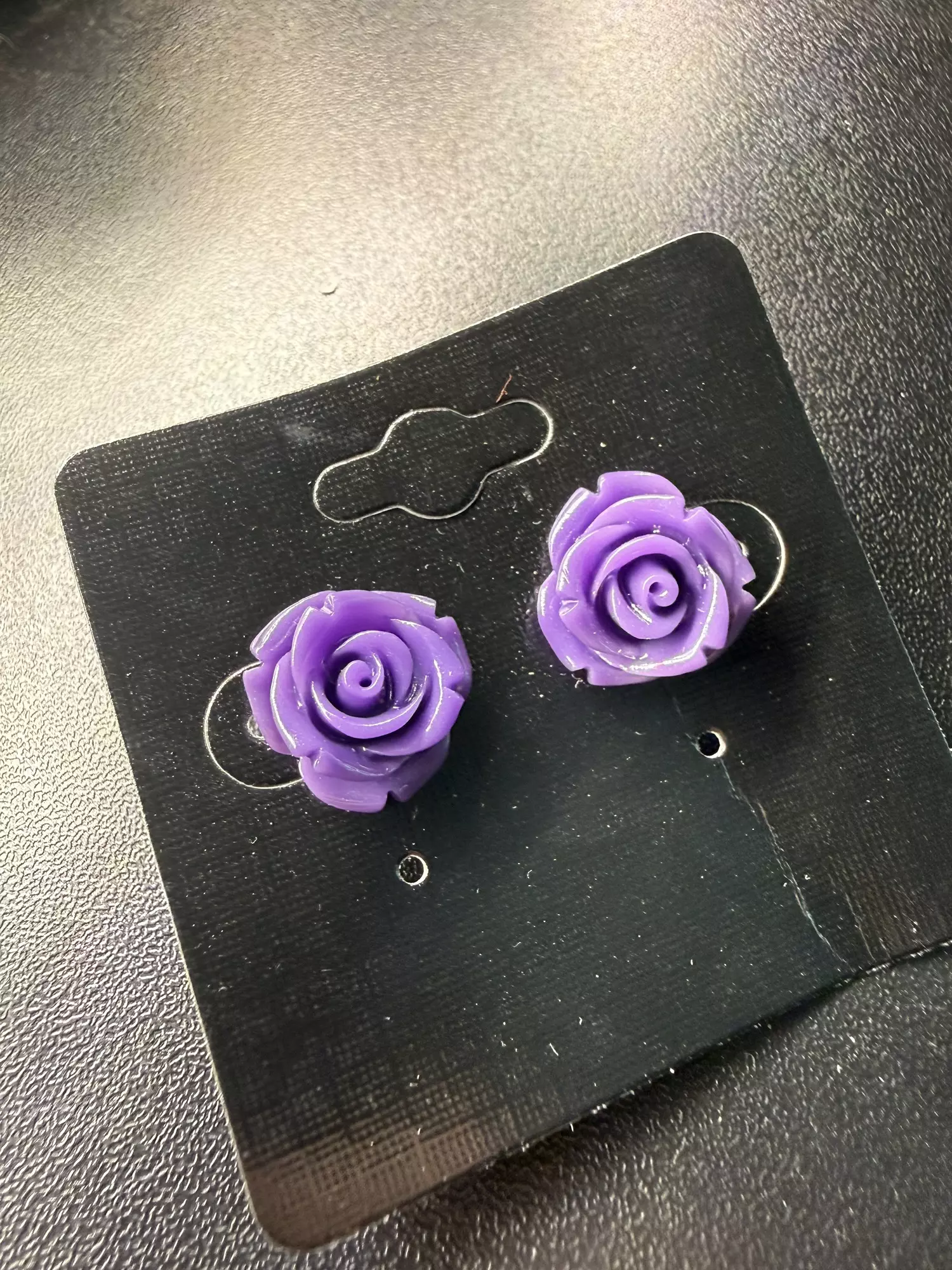 plant/Purple Rose Earrings -0