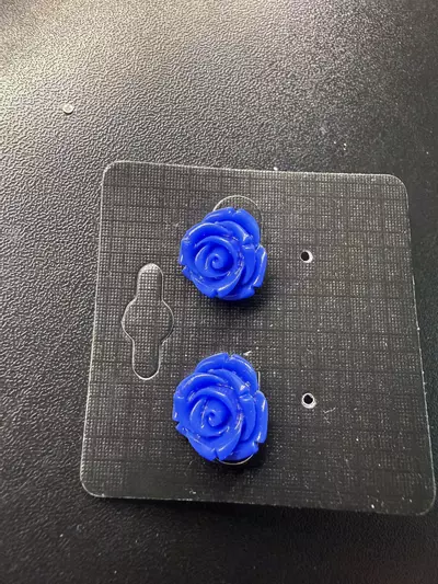 plant/Blue Rose Earrings -0-thumbnail