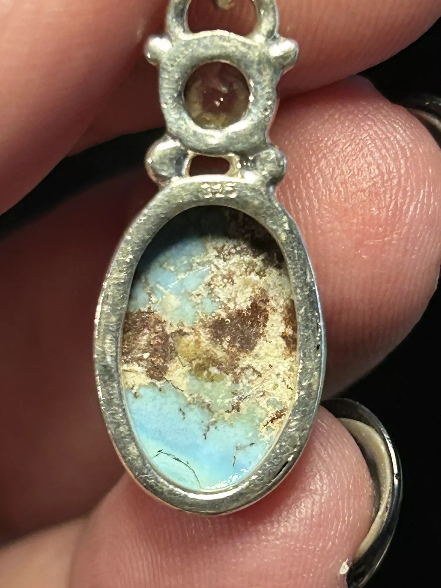 plant/Turquoise and Sterling Pendant-1