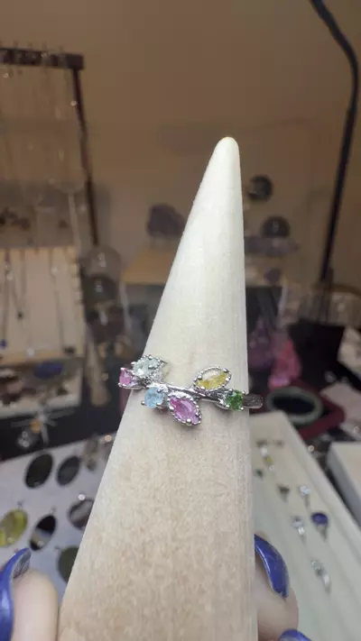 plant/adjustable mixed tourmaline ring $15-2-thumbnail
