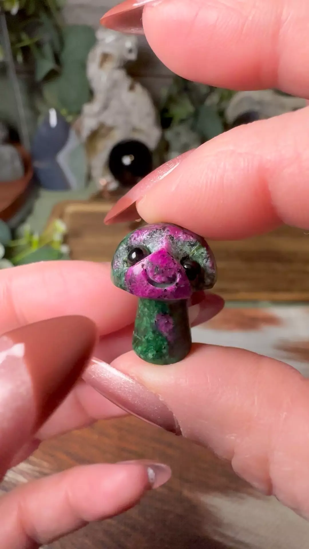 plant/Ruby Zoisite Mini Mushroom Rockface -0