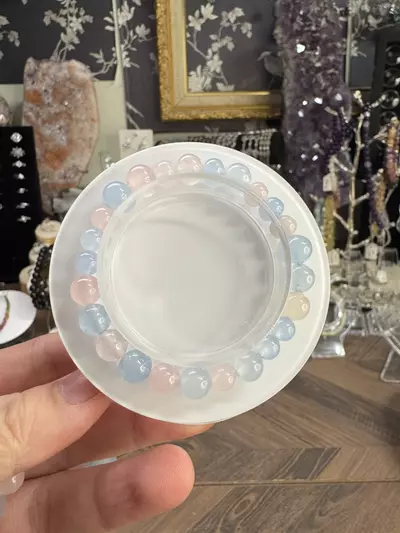 plant/$20| Tricolor Beryl Bracelet 7-8mm|6.75” Wrist Size-0-thumbnail