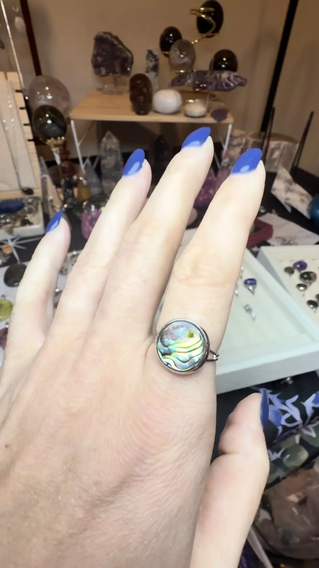 plant/Brass platinum plated adjustable abalone shell $25-1