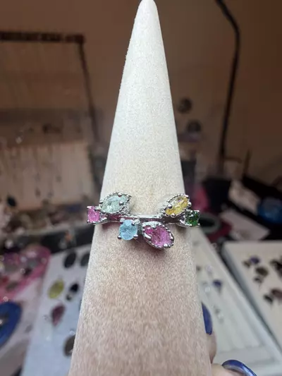 plant/adjustable mixed tourmaline ring $15-0-thumbnail