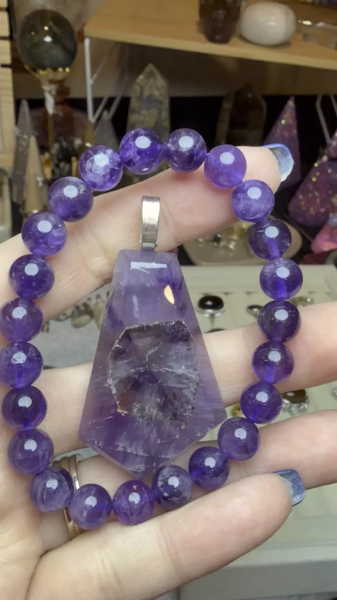plant/trapeche amethyst set 8mm $69-1