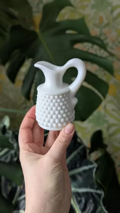plant/Milk glass hobnail cruet-0-thumbnail