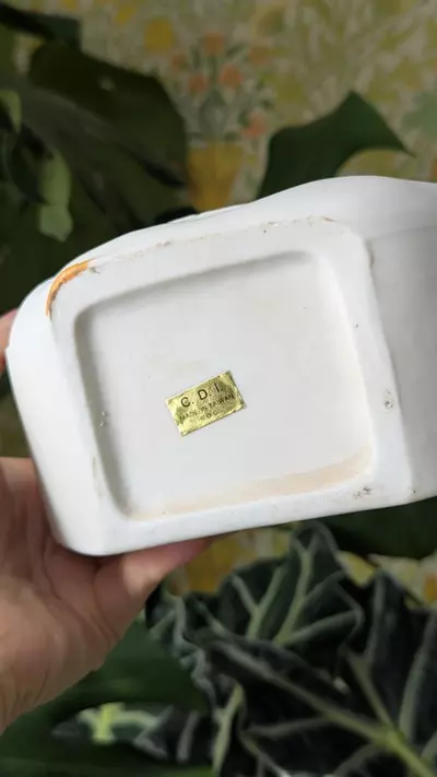 plant/goose vase with blue bows - matte-2-thumbnail