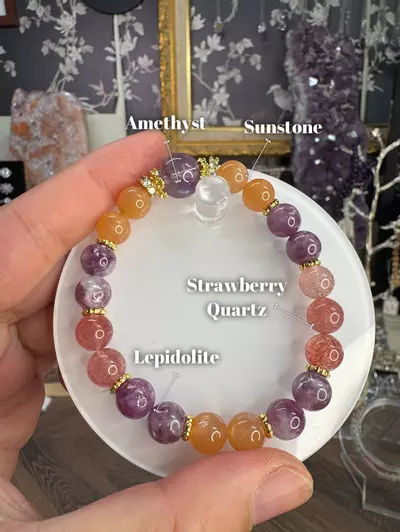 plant/$25| Multistone “Summer Bloom” Beaded Bracelet 8.5-12mm| 6.75” Wrist Size-0-thumbnail