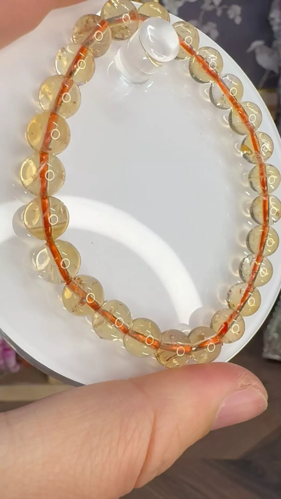 plant/$20| Citrine Beaded Bracelet 7mm| 6.75” Wrist Size-1