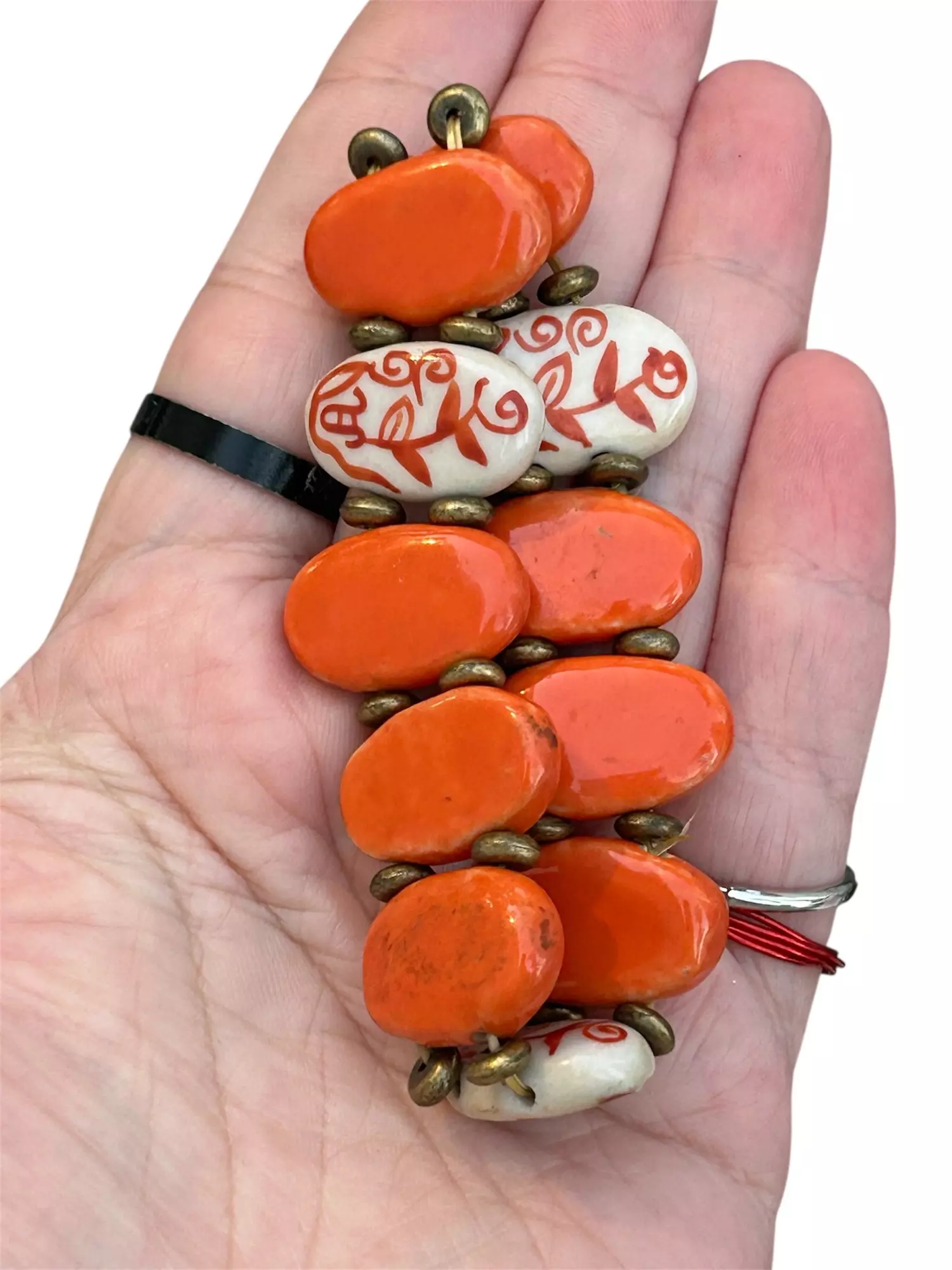 plant/Vintage Cottage Core Style Ceramic Bracelet-1