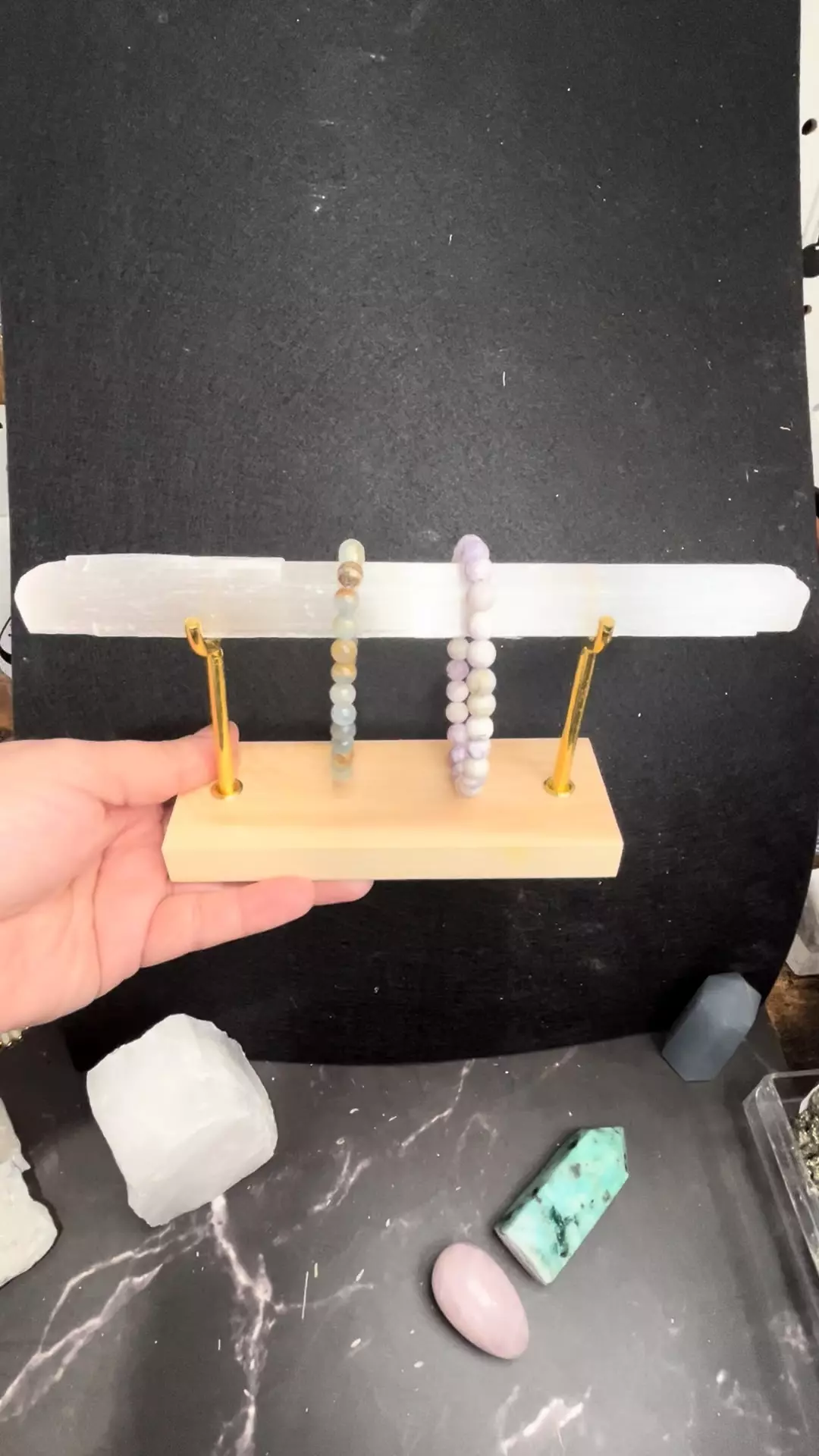 plant/Selenite bracelet holders. Available in silver and gold-0