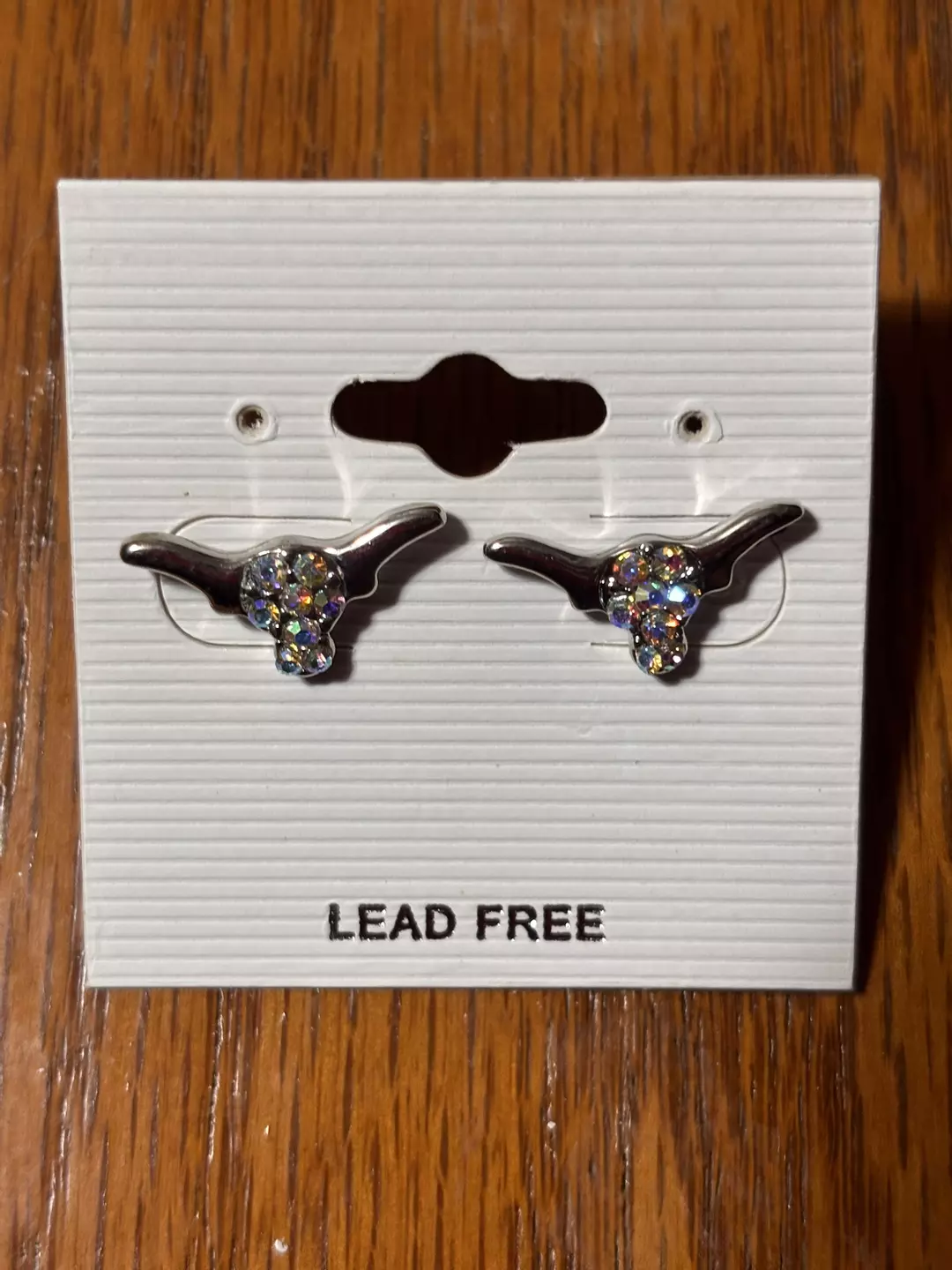 Rhinestone Longhorn Stud Earrings | Western Sparkle Jewelry thumbnail