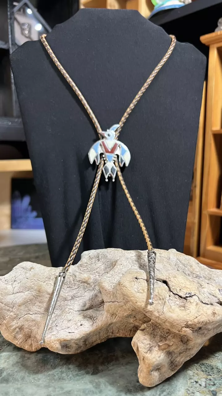Vintage Native American Indian Thunderbird Bolo thumbnail