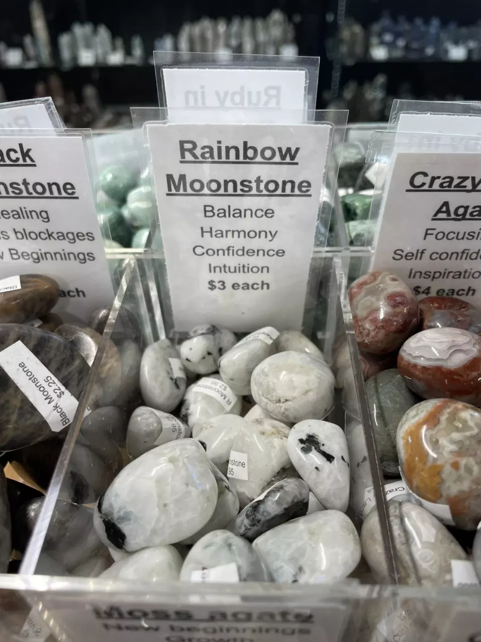 Rainbow Moonstone Tumbled Stones thumbnail