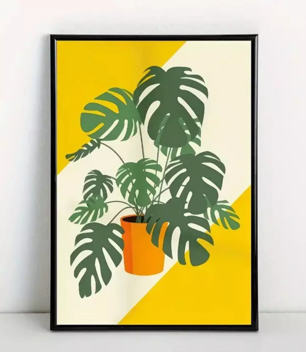 Beautiful bright monstera canvas print thumbnail