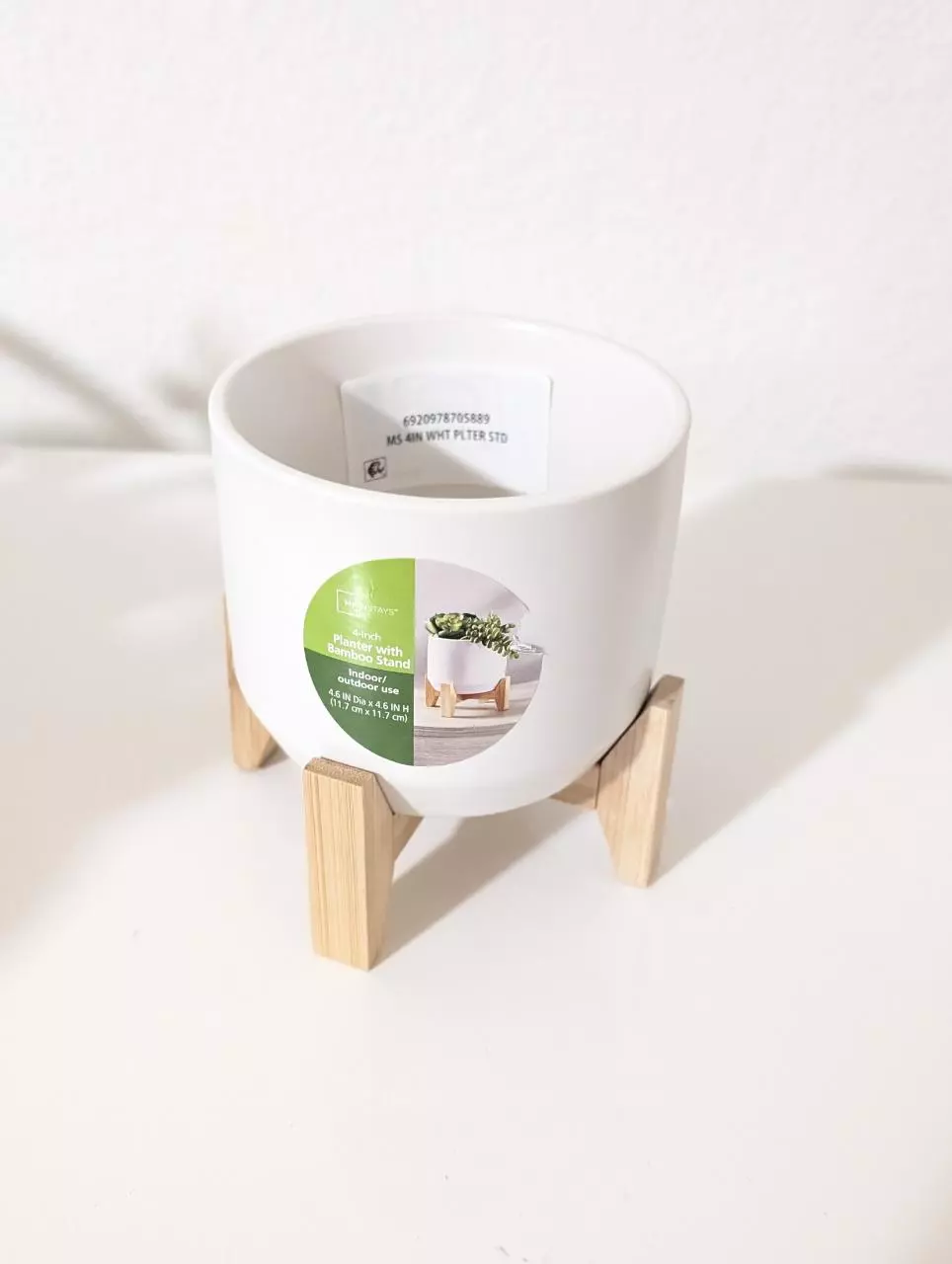 4 Inch Planter With Bamboo Stand thumbnail