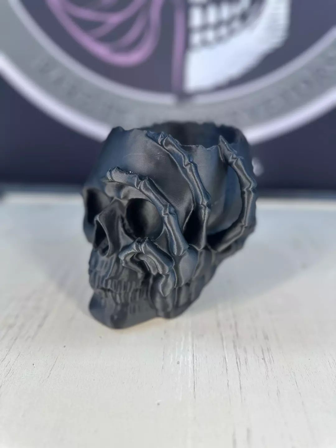 4" Opening Skull Planter - With Drain Hole thumbnail
