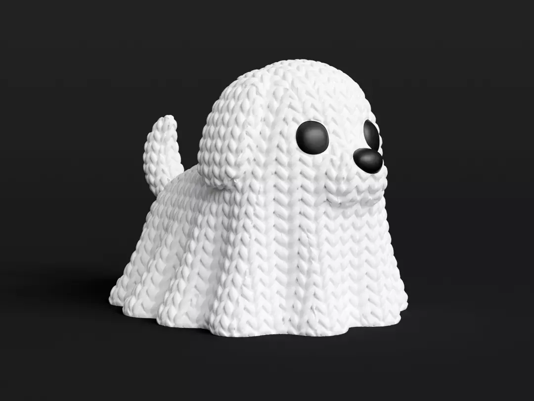 Knitted Halloween Dog Ghost 3D Printed thumbnail