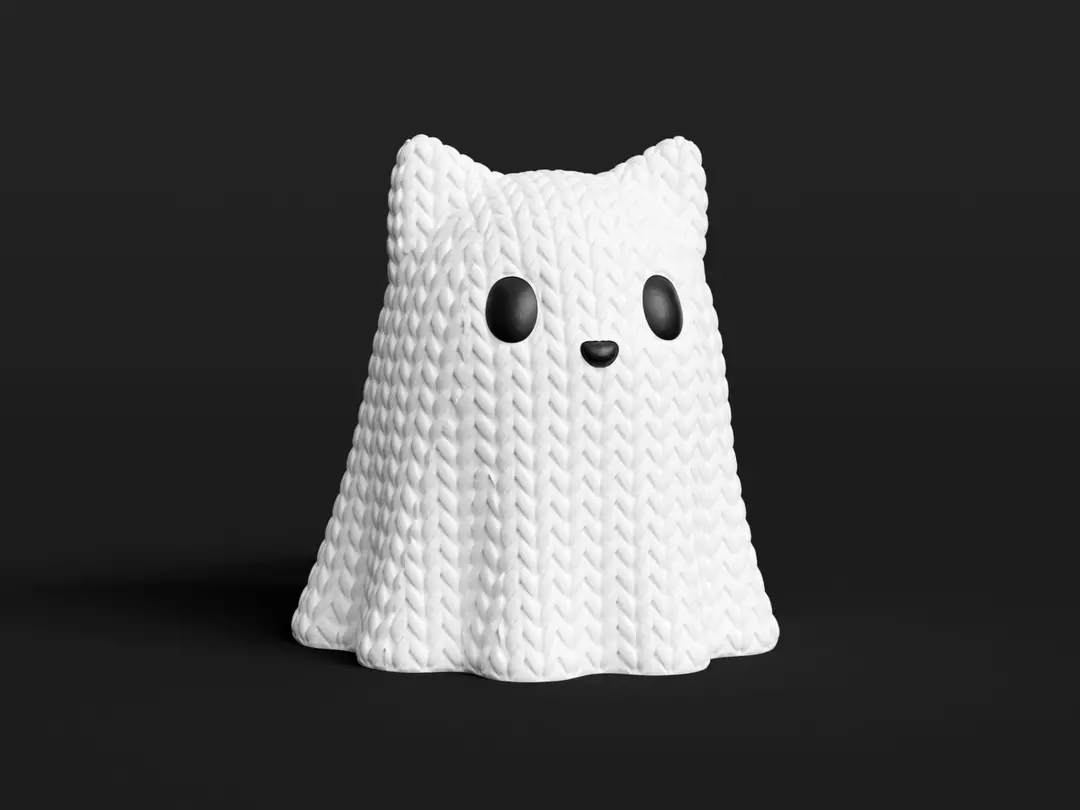 Knitted Halloween Cat Ghost thumbnail