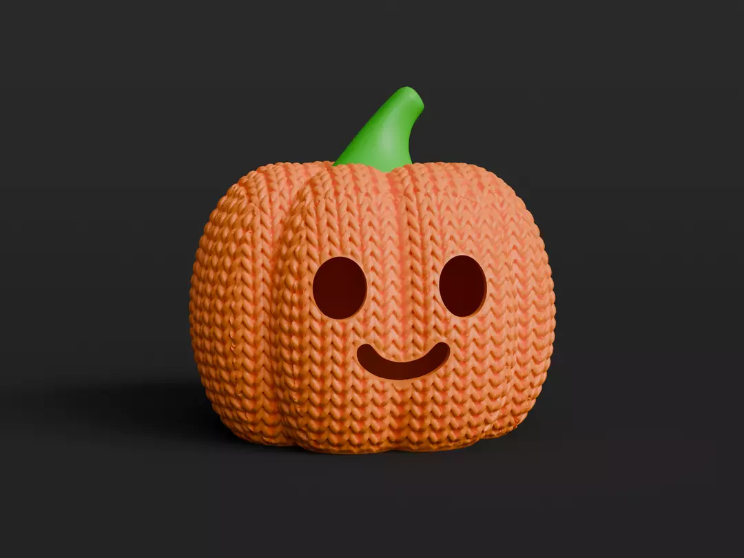 Knitted Halloween Pumpkin Jack-O-Lantern 3D Printed thumbnail