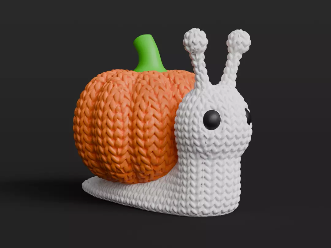 Knitted Halloween Pumpkin Snail 3D Printed thumbnail