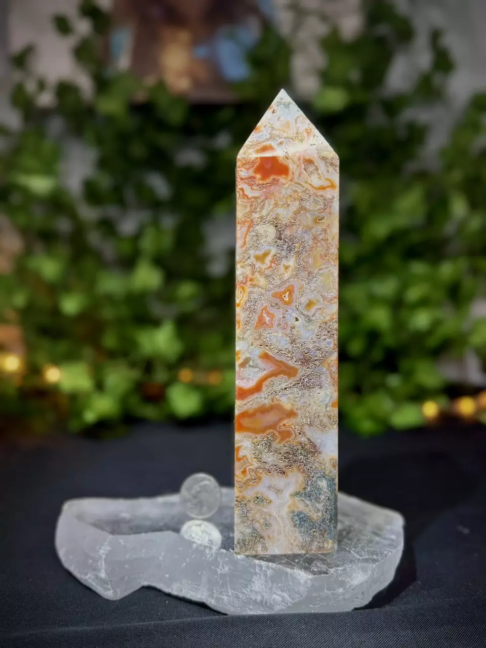 Druzy Moss Agate + Carnelian XL tower thumbnail