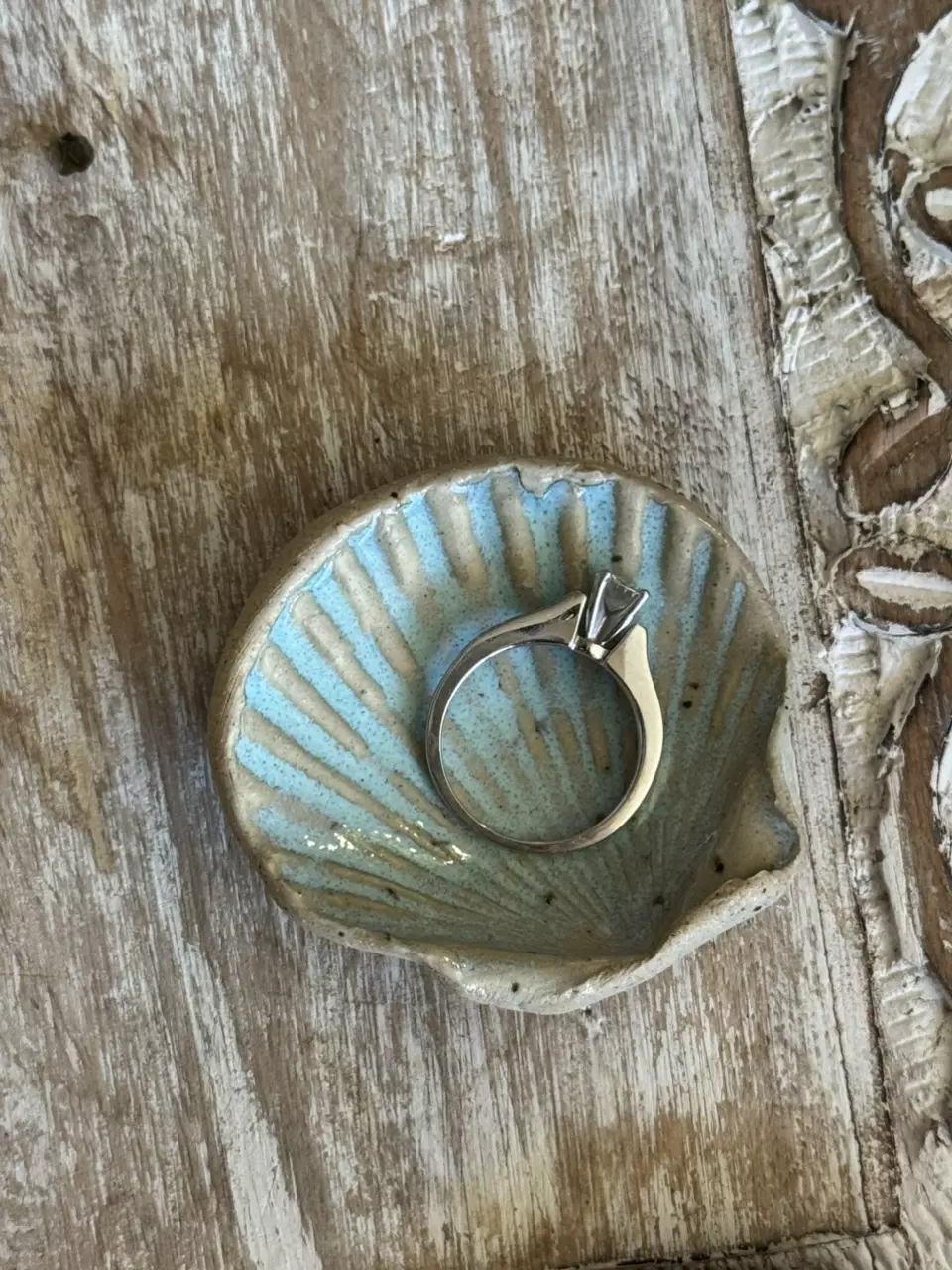 Seashell Ring Dish - Light Blue mini thumbnail