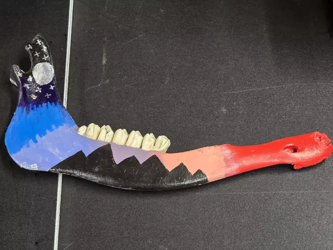 Hand painted jaw bone thumbnail