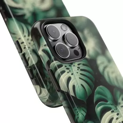 Tough Phone Cases, Tropical Monstera Plant Lover Gift, iPhone 13-17 Models, Durable Phone Cover, Botanical Phone Case thumbnail
