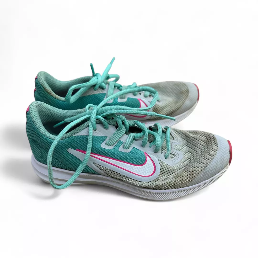Nike Kids Running Shoes – Teal, White & Pink – Size 5.5 thumbnail