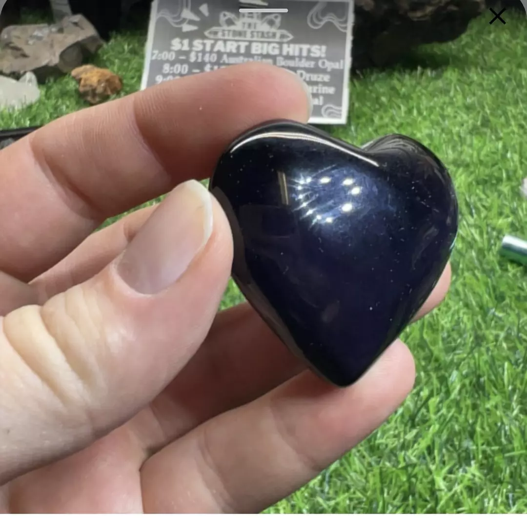 #12 Rainbow Obsidian Heart thumbnail