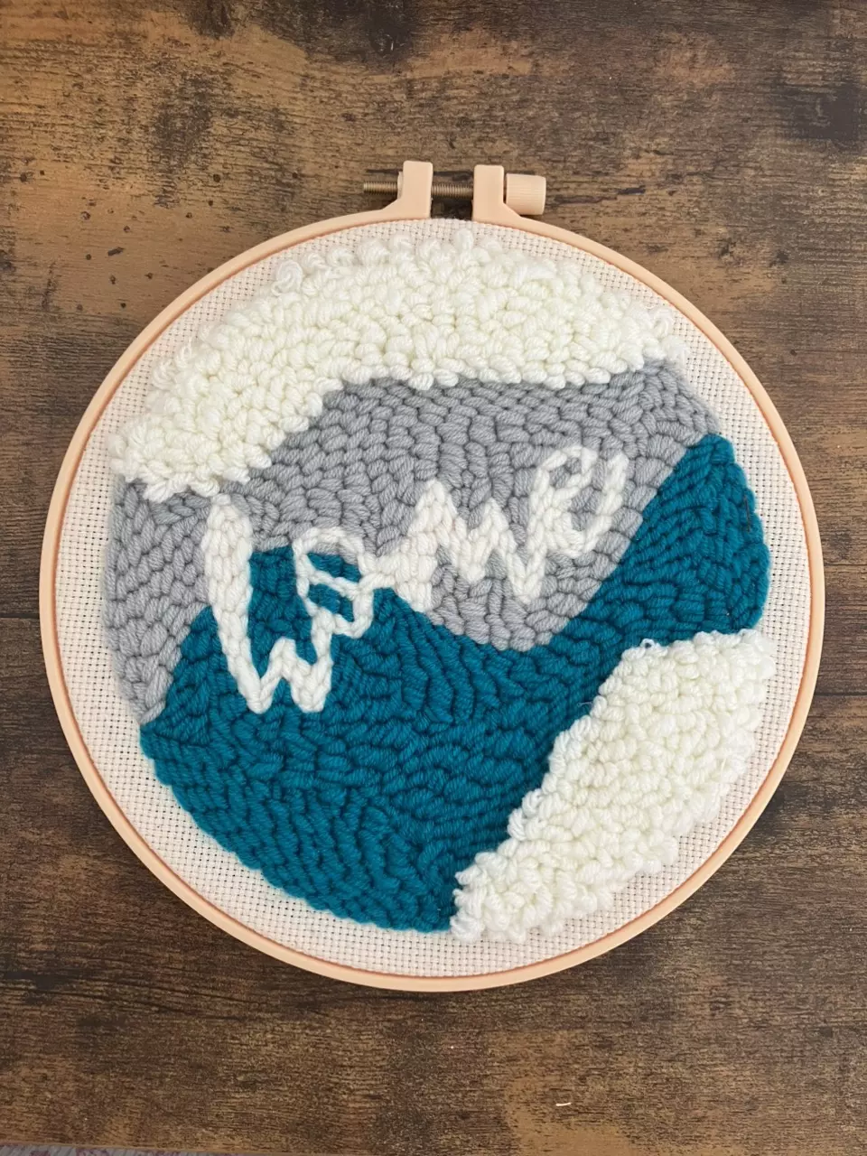 Handmade Punch Needle Wall Art, Home, Embroidery Hoop Art, Wall Hanging, Gift thumbnail