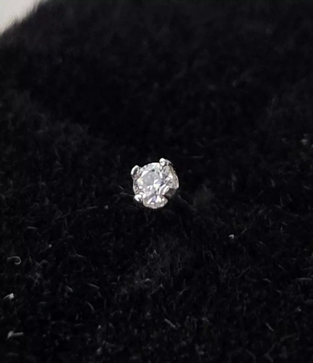 Moissanite nose stud. thumbnail